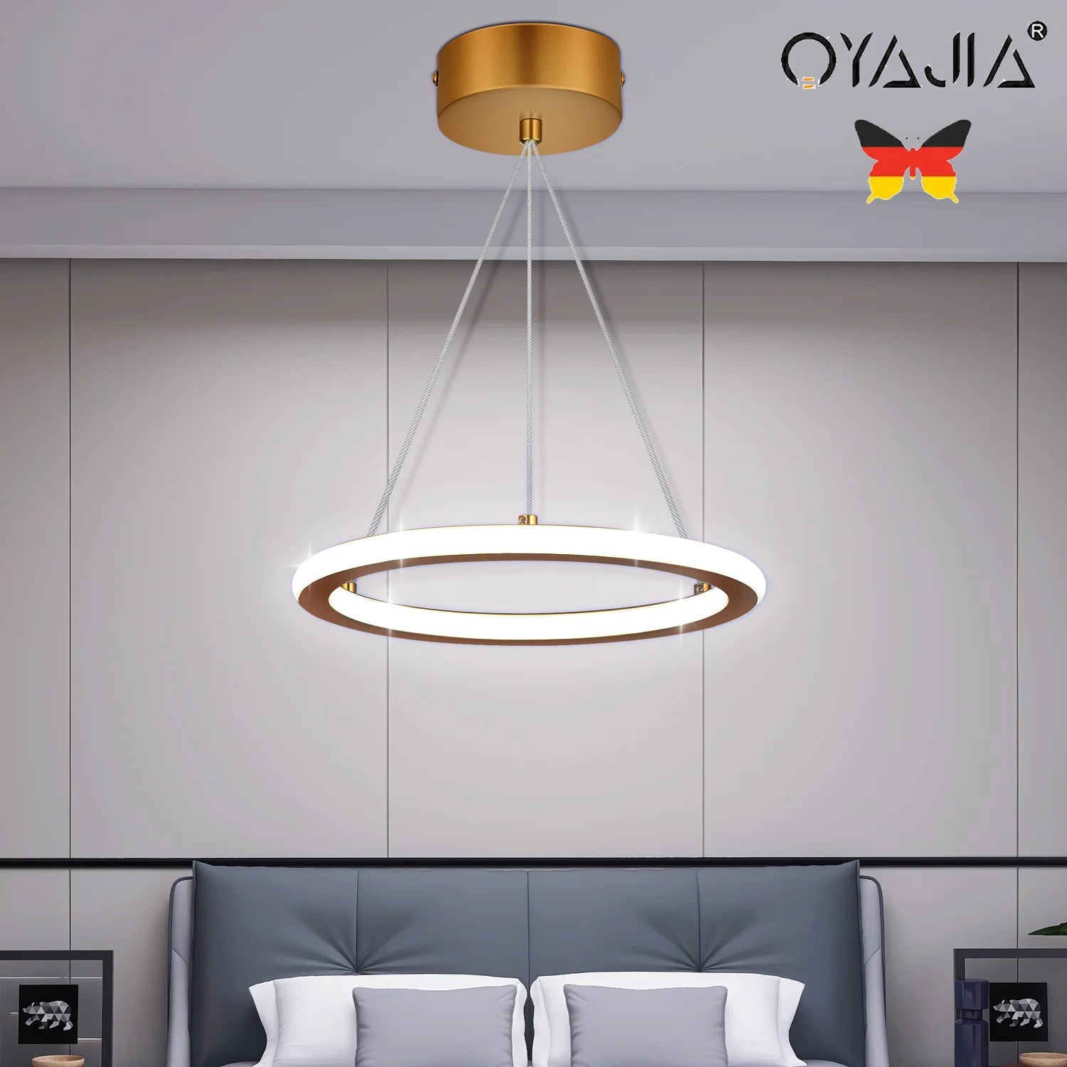 LED-pendelarmatur i ringform