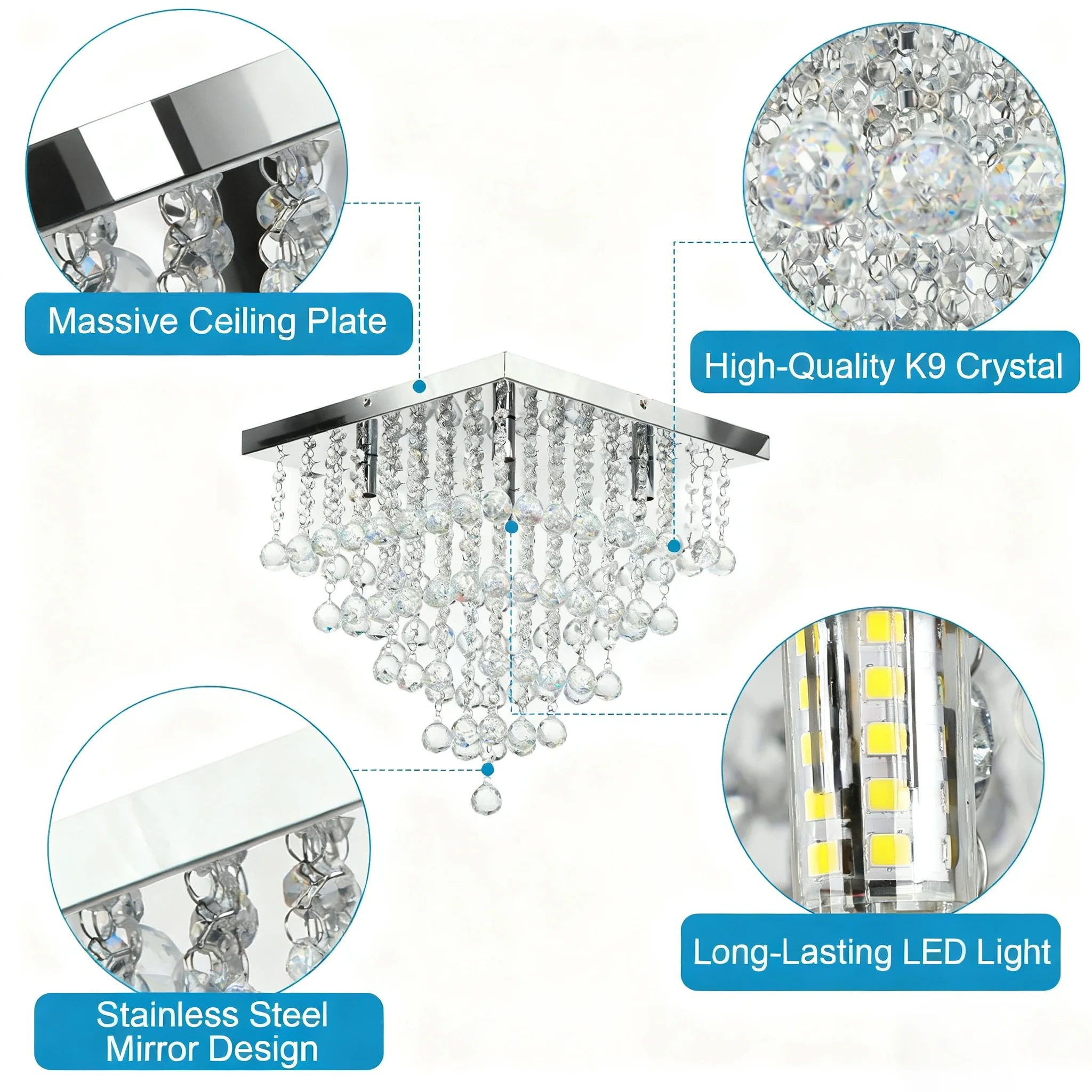 Krystal-loftslampe med krystalkupler