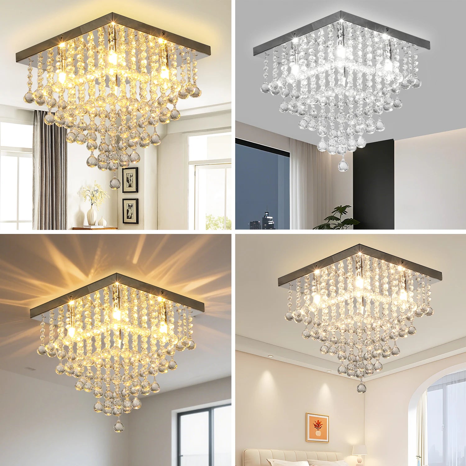 Krystal-loftslampe med krystalkupler