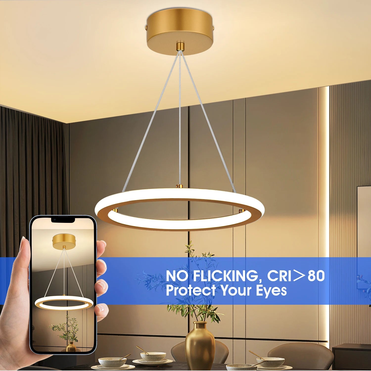 LED-pendelarmatur i ringform