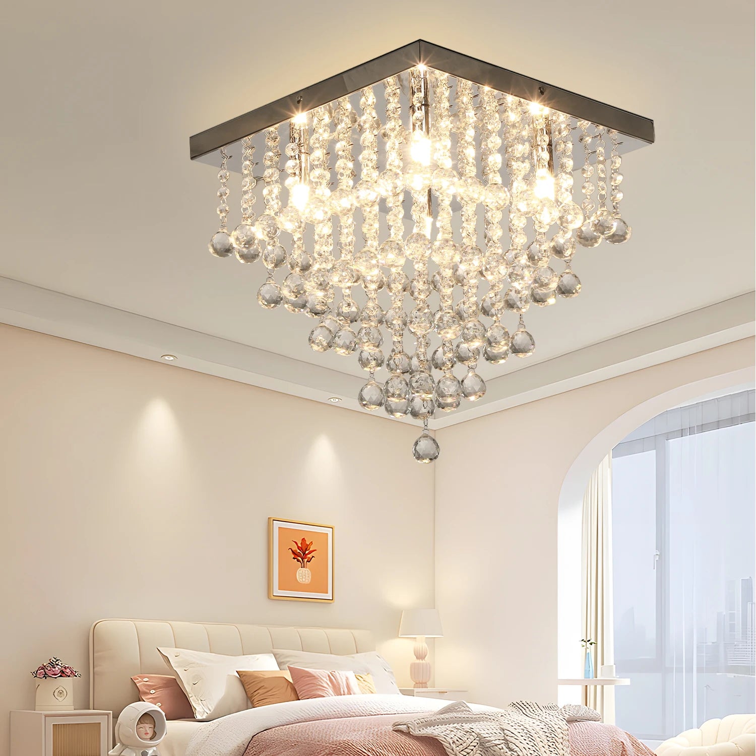 Krystal-loftslampe med krystalkupler