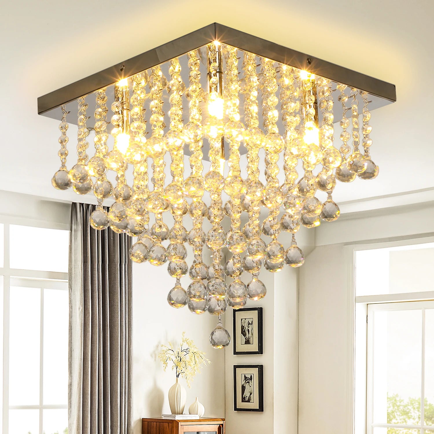 Krystal-loftslampe med krystalkupler